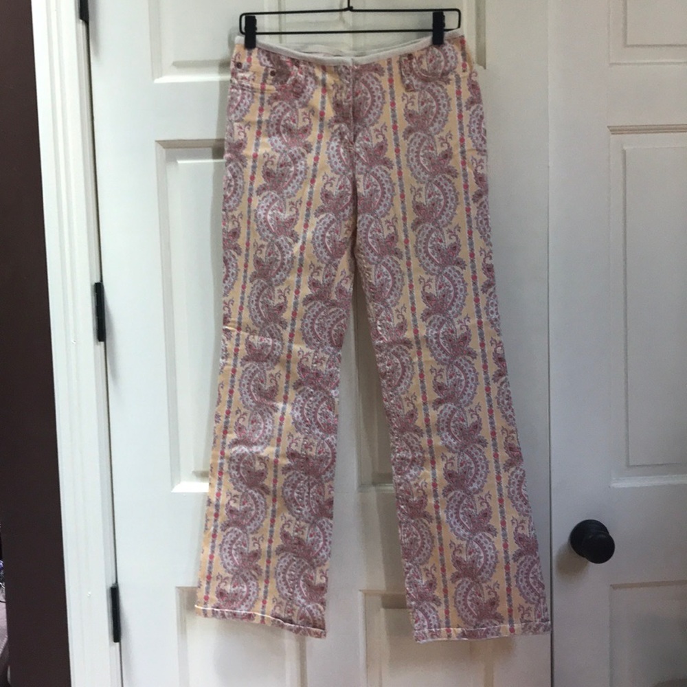 Elevenses Yellow Paisley Pants 8